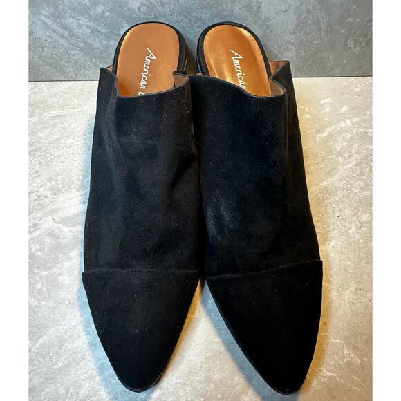 American Eagle Outfitters Shoes - American Eagle Black Mule Point Toe Faux Suede Open Back Women's Size 10